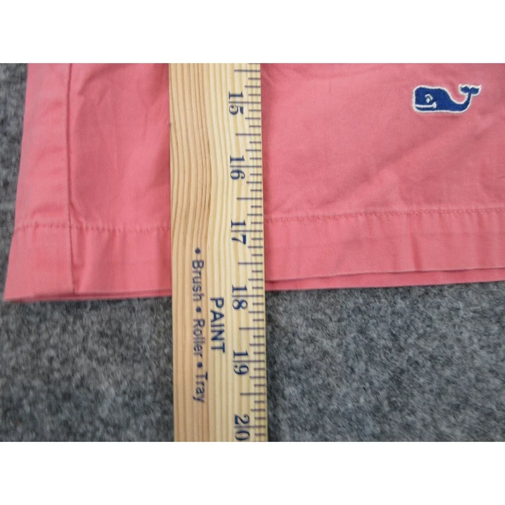 Vineyard Vines Shorts Mens 28 Pink Whale Embroidered Breaker Chino 9 Inseam